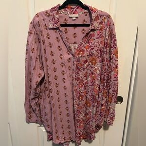 Knox Rose Two Tone Button Down Shirt
